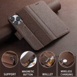 iPhone 16 Pro Max 手帳型ケース magsafe対応レザー ケース 手帳型ケース iPhone16 PUレザー ケース スマホケース 全3色 SKU:PC08022024053