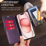 iPhone 16 Pro Max 合成革ケース 手帳型ケース iPhone16シリーズ対応 PU合成革 レザー ケース 手帳型ケース iPhone16 PUレザー ケース スマホケース 全6色 SKU:PC08022024081 - Image 3