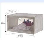 マグネット閉める可能 折りたたみ式 シューズボックス 透明 靴箱 シューズラック 収納ボックス 靴入れ  クリアシューズケース  靴収納ボックス 全2色 SKU:PC08082024026 - Image 7