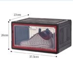 マグネット閉める可能 折りたたみ式 シューズボックス 透明 靴箱 シューズラック 収納ボックス 靴入れ  クリアシューズケース  靴収納ボックス 全2色 SKU:PC08082024026 - Image 4