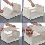 マグネット閉める可能 折りたたみ式 シューズボックス 透明 靴箱 シューズラック 収納ボックス 靴入れ  クリアシューズケース  靴収納ボックス 全2色 SKU:PC08082024026 - Image 5