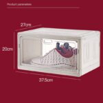 マグネット閉める可能 折りたたみ式 シューズボックス 透明 靴箱 シューズラック 収納ボックス 靴入れ  クリアシューズケース  靴収納ボックス 全2色 SKU:PC08082024026 - Image 8