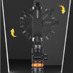 三脚ホルダー  AKT01 リモコン付き 多機能自撮り棒 360°回転可能 ポータブルスタンド 1.49m 三脚スタンド vlogタブレット  360°回転 セルカ棒 Black/Orange  SKU:PC1282024012LT - Image 4