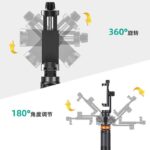 三脚ホルダー  AKT01 リモコン付き 多機能自撮り棒 360°回転可能 ポータブルスタンド 1.49m 三脚スタンド vlogタブレット  360°回転 セルカ棒 Black/Orange  SKU:PC1282024012LT - Image 9