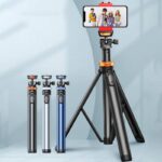 三脚ホルダー AKT08 リモコン付き 多機能自撮り棒 360°回転可能 ポータブルスタンド 1.6m 三脚スタンド vlogタブレット  360°回転 セルカ棒 全2色 SKU:PC1282024013LT