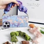 くしゅくしゅスマホストラップ ハンドストラップキーホルダー ハンドストラップ 手首 携帯 ストラップ シュシュ ストラップホルダー 全3色 SKU:AC04302025002 - Image 2