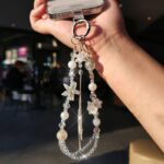 かわいい キラキラ 手首 ハンドストラップ 携帯ストラップ キラキラ キーホルダー スマホストラップ 女子 短い 可愛い スマホ スマホストラップ リストストラップ 全2色 SKU: AC04302025127 - Image 6