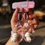 かわいい キラキラ 手首 ハンドストラップ 携帯ストラップ キラキラ キーホルダー スマホストラップ 女子 短い 可愛い スマホ スマホストラップ リストストラップ 全5色 SKU: AC04302025137 - Image 3