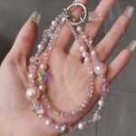 かわいい キラキラ 手首 ハンドストラップ 携帯ストラップ キラキラ キーホルダー スマホストラップ 女子 短い 可愛い スマホ スマホストラップ リストストラップ 全4色  SKU: AC04302025155 - Image 4