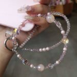 かわいい キラキラ 手首 ハンドストラップ 携帯ストラップ キラキラ キーホルダー スマホストラップ 女子 短い 可愛い スマホ スマホストラップ リストストラップ 全4色  SKU: AC04302025155 - Image 3