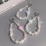 パールストラップ かわいい キラキラ 手首 ハンドストラップ 携帯ストラップ キラキラ キーホルダー スマホストラップ 女子 短い 可愛い スマホ スマホストラップ リストストラップ  全3色 SKU:AC04302025235 - Image 2