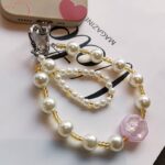 パールストラップ かわいい キラキラ 手首 ハンドストラップ 携帯ストラップ キラキラ キーホルダー スマホストラップ 女子 短い 可愛い スマホ スマホストラップ リストストラップ  全5色 SKU:AC04302025237 - Image 8