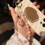 かわいい キラキラ 手首 ハンドストラップ 携帯ストラップ  キラキラ キーホルダー スマホストラップ  女子 短い 可愛い スマホ スマホストラップ   リストストラップ 全4色 SKU:AC04302025240 - Image 4