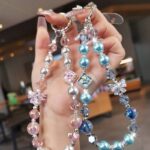 かわいい キラキラ 手首 ハンドストラップ 携帯ストラップ  キラキラ キーホルダー スマホストラップ  女子 短い 可愛い スマホ スマホストラップ   リストストラップ 全2色 SKU:AC04302025242 - Image 3