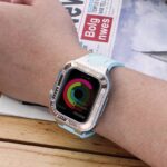 アップルウォッチ バンド 一体型バンド メタル ケース 保護ケース 一体型