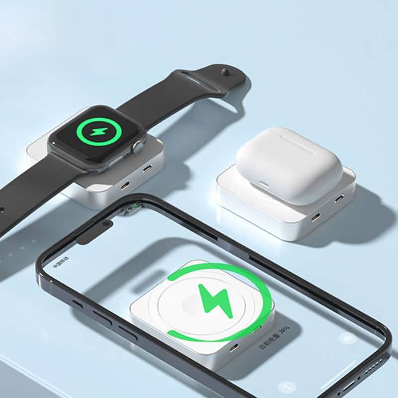 3in1ワイヤレス充電器 Apple watch &Air Pods充電可能 PD20Wワイヤレス充電 快速充電器 magsafe充電器 5000mAhバッテリー内蔵