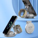 QI2 折れ畳式 3in1ワイヤレス充電器 360度回転可能 Apple watch &Air Pods充電充電可能