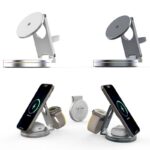 QI2 折れ畳式 3in1ワイヤレス充電器 360度回転可能 Apple watch &Air Pods充電充電可能
