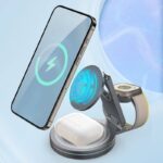 QI2 折れ畳式 3in1ワイヤレス充電器 360度回転可能 Apple watch &Air Pods充電充電可能
