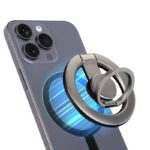 アルミ合金製 折り畳式 マグネット式 スマホ スタンド Magsafe対応 スマートフォン 強磁器マグネット 全機種対応 マグネット iphone スタンド 360度 回転 落下防止