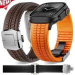 アップルウォッチ バンド Apple Watch 高品質 FKM ラバー フッ素ゴム ラバー ベルト 耐熱性 耐油性 アップルウォッチ バンド ベルト