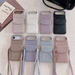 iPhone 17 手帳型ケース ショルダーストラップ付き iPhone16Pro PUレザー ケース