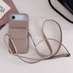 iPhone 17 手帳型ケース ショルダーストラップ付き iPhone16Pro PUレザー ケース