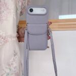 iPhone 17 手帳型ケース ショルダーストラップ付き iPhone16Pro PUレザー ケース
