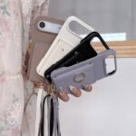 iPhone 17 手帳型ケース ショルダーストラップ付き iPhone16Pro PUレザー ケース