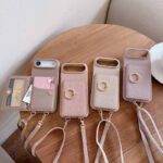 iPhone 17 手帳型ケース ショルダーストラップ付き iPhone16Pro PUレザー ケース
