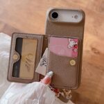 iPhone 17 手帳型ケース ショルダーストラップ付き iPhone16Pro PUレザー ケース