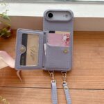 iPhone 17 手帳型ケース ショルダーストラップ付き iPhone16Pro PUレザー ケース