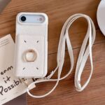 iPhone 17 手帳型ケース ショルダーストラップ付き iPhone16Pro PUレザー ケース