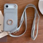 iPhone 17 手帳型ケース ショルダーストラップ付き iPhone16Pro PUレザー ケース