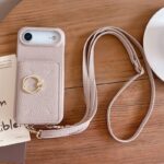 iPhone 17 手帳型ケース ショルダーストラップ付き iPhone16Pro PUレザー ケース