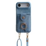 iPhone 17 背面型ケース iPhone16Pro PUレザー ケース ショルダーストラップ付き