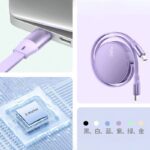 240w 充電ケーブル  巻き取りUSB充電ケーブル  タイプC 巻き取り式充電ケーブル  巻取 充電 ケーブル 超急速充電 ノートPC充電 コンパクト 全6色 SKU:IPC03072025094 - Image 7