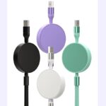 iPhone 充電ケーブル 100w 巻き取り 3in2 USB Type C ケーブル 巻取 充電 ケーブル 超急速充電 100W急速充電 Type-C to Type-C ライトニング ケーブル 全5色 SKU:IPC03072025095 - Image 2