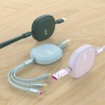 100w 巻取 充電 ケーブル 3in1充電ケーブル 巻き取り usb type-c lightning usbケーブル ライトニングケーブル タイプC 全5色 SKU:IPC03072025096 - Image 4