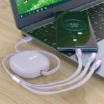 100w 巻取 充電 ケーブル 3in1充電ケーブル 巻き取り usb type-c lightning usbケーブル ライトニングケーブル タイプC 全5色 SKU:IPC03072025096 - Image 2