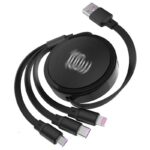 100w 巻取 充電 ケーブル 3in1充電ケーブル 巻き取り usb type-c lightning usbケーブル ライトニングケーブル タイプC 全5色 SKU:IPC03072025097 - Image 4