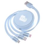 100w 巻取 充電 ケーブル 3in1充電ケーブル 巻き取り usb type-c lightning usbケーブル ライトニングケーブル タイプC 全5色 SKU:IPC03072025097 - Image 2