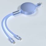 100w 巻取 充電 ケーブル 2in1充電ケーブル 巻き取り usb type-c lightning usbケーブル ライトニングケーブル タイプC 全5色 SKU:IPC03072025098 - Image 3