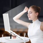 両面コンパクト 女優ミラー 10倍 拡大鏡 折りたたみ式 メイクミラー 三色調光 LEDライト USB充電式  化粧ミラー メイクミラー white SKU:IPC03292025046 - 画像 (11)