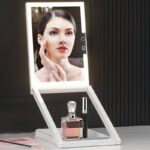 両面コンパクト 女優ミラー 10倍 拡大鏡 折りたたみ式 メイクミラー 三色調光 LEDライト USB充電式  化粧ミラー メイクミラー white SKU:IPC03292025046 - 画像 (8)