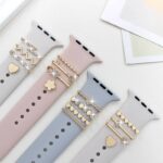 アップルウォッチ バンド チャーム Apple Watch バンド チャーム apple watch アクセサリー Apple Watch バンド ベルト アクセサリー キラキラ デコレーション アップルウォッチ 全4色 SKU:IPC04172025031 - 画像 (2)