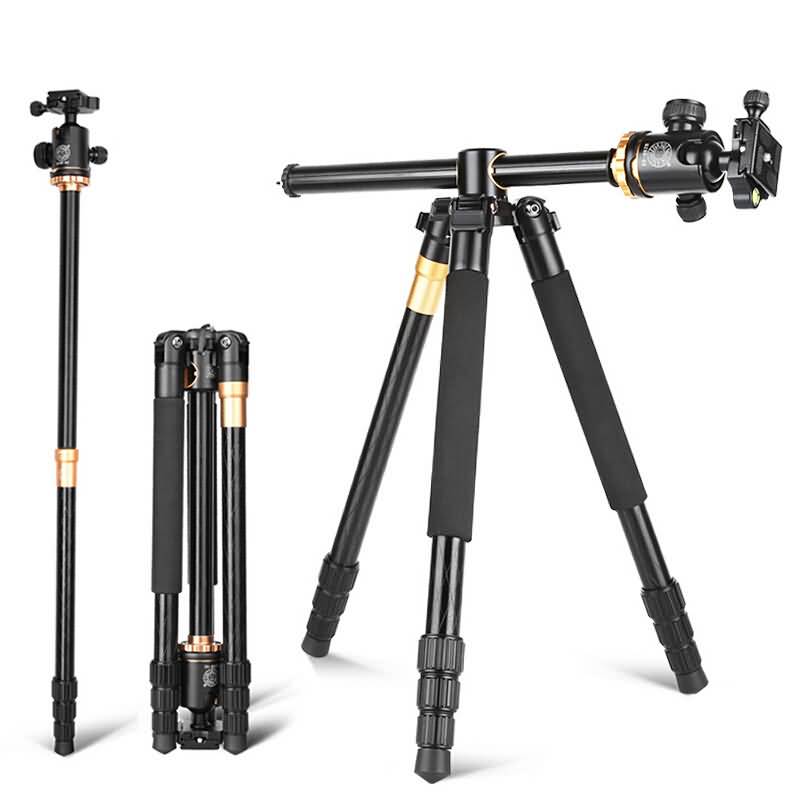 IPC09032023048LS-01 折り畳み式多機能 アルミニウム合金 軽量型 カメラ 三脚 三脚型スタンド Q999H中心軸倒置 低重心自由雲台 四段伸縮 156CM ビデオカメラ ホルダー SKU:IPC09032023048LS - Image 1