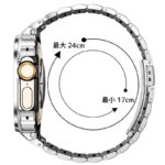 Apple watch S10 46mm一体型 バンドApple Watch 44/45mm ステンレス製 一体型 バンド Apple Watch 49mm アップルウォッチ バンド