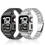 Apple watch S10 46mm一体型 バンドApple Watch 44/45mm ステンレス製 一体型 バンド Apple Watch 49mm アップルウォッチ バンド