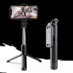 三脚付き自撮り棒 Q01 スマホスタンド 三脚ホルダー スマホ用クリップ スマートフォンホルダー1.10mまで伸びる リモコン付き 全2色 SKU:PC04182023045LS - Image 4